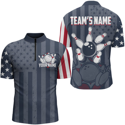 Frenzidea Bowling Shirts US Flag 3D Shirt