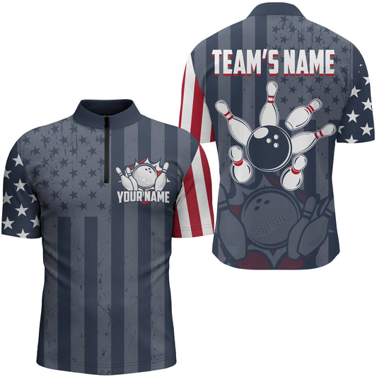 Frenzidea Bowling Shirts US Flag 3D Shirt