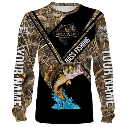 Frenzidea Customize Name Largemouth Bass Fishing Camo Shirts