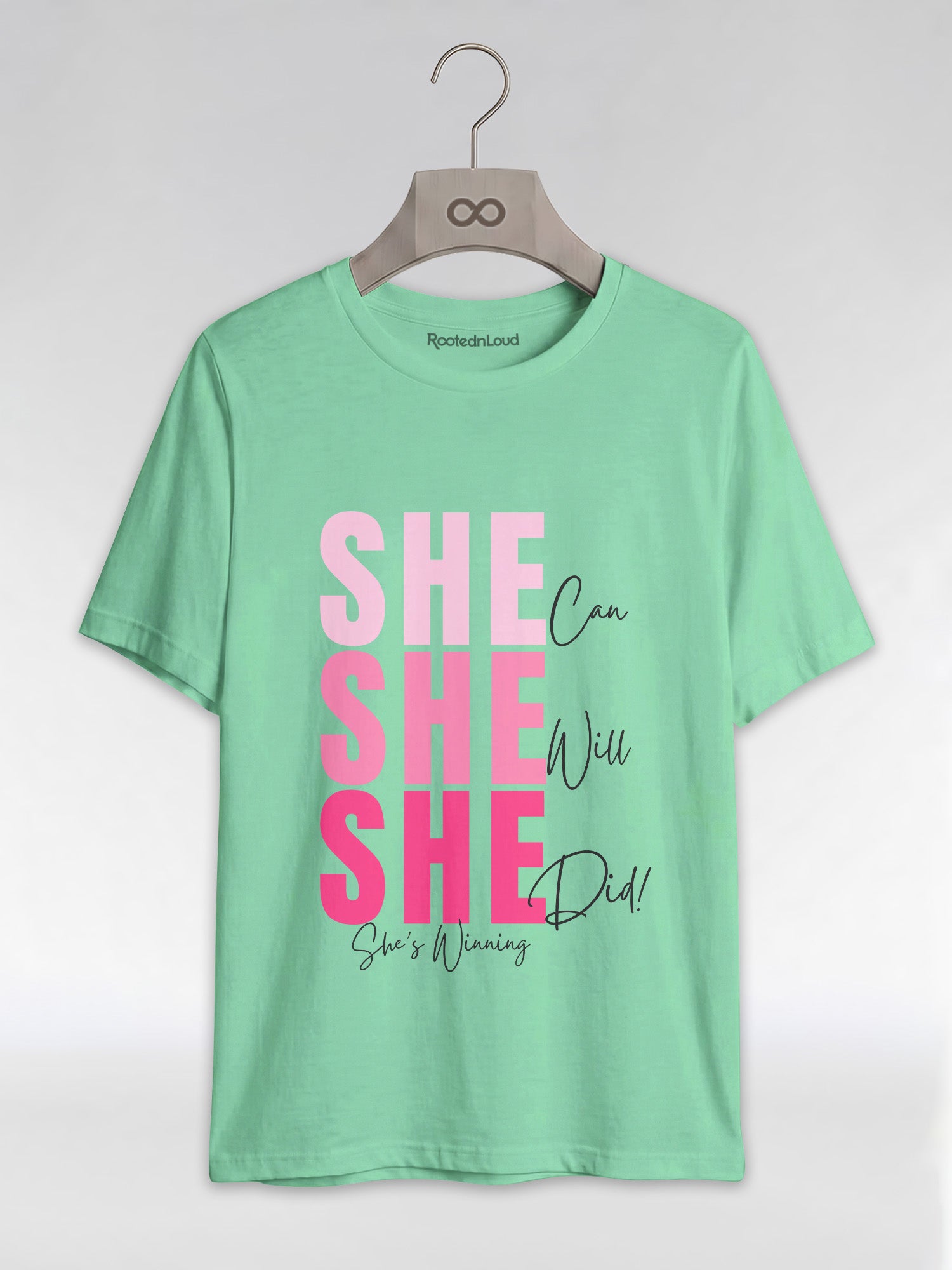 She Can, She Will, She Did: Black Girl Magic Winning Graphic T-Shirt - RootednLoud