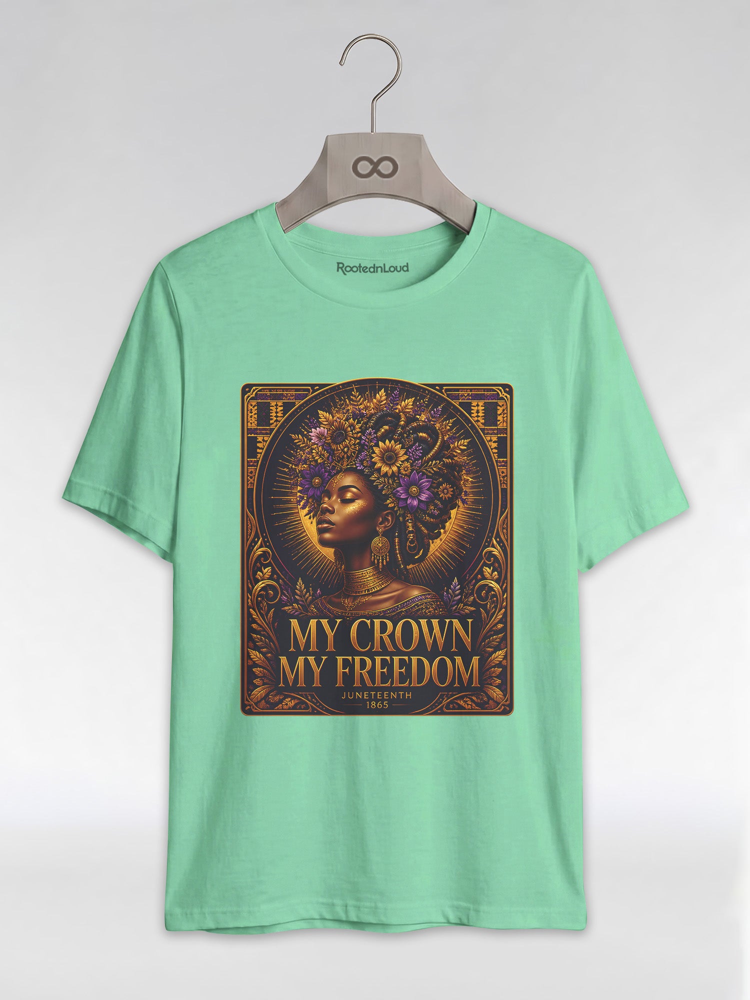 My Crown My Freedom: Juneteenth Melanin Queen Graphic T-Shirt - RootednLoud