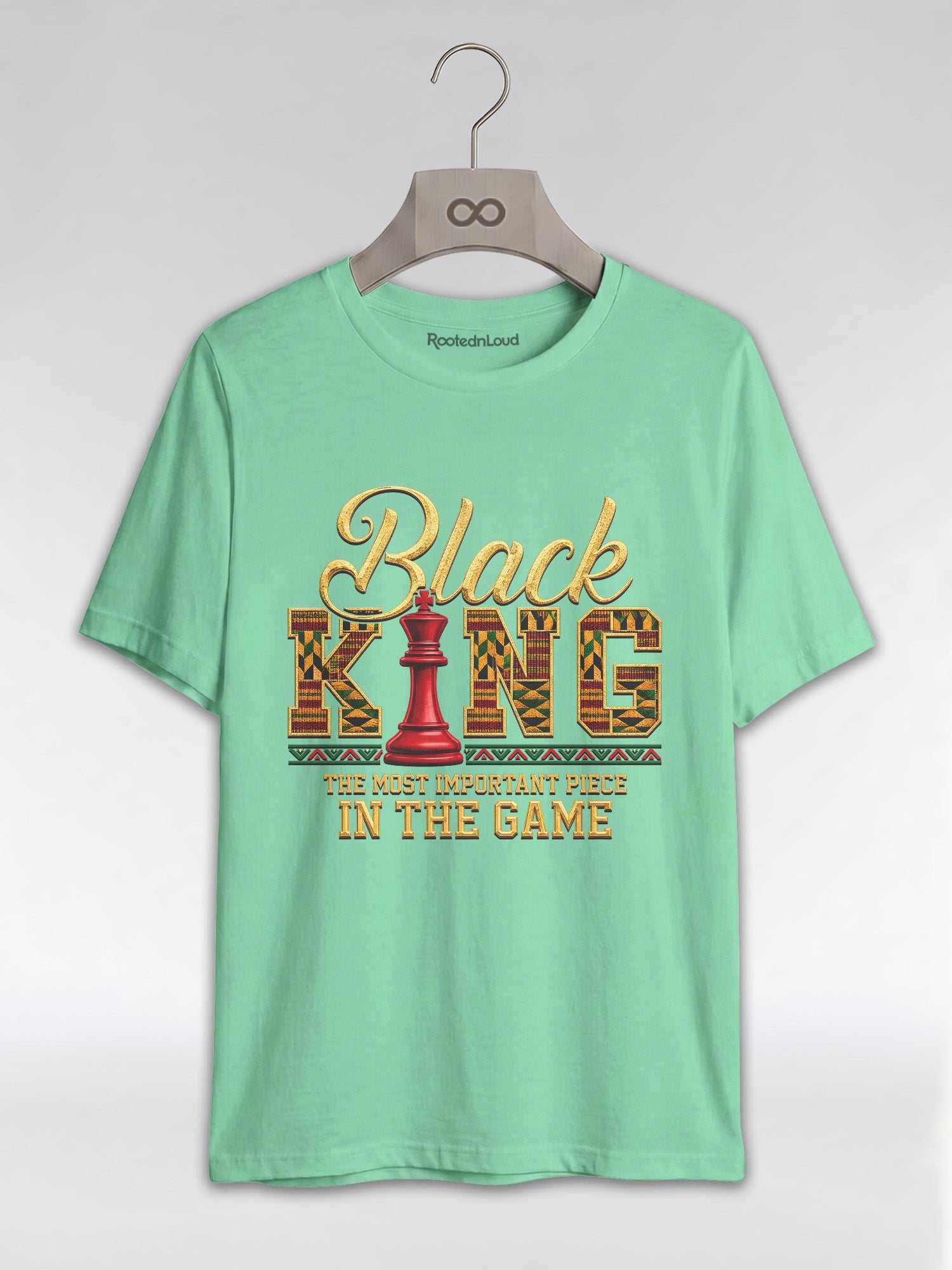 Black King Dad: The Most Important Piece In The Game Graphic T-Shirt - RootednLoud