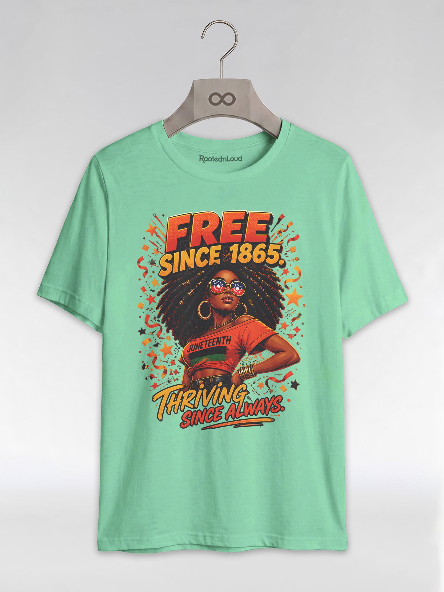 Thriving Since Always: Free Since 1865 Juneteenth Graphic T-Shirt - RootednLoud