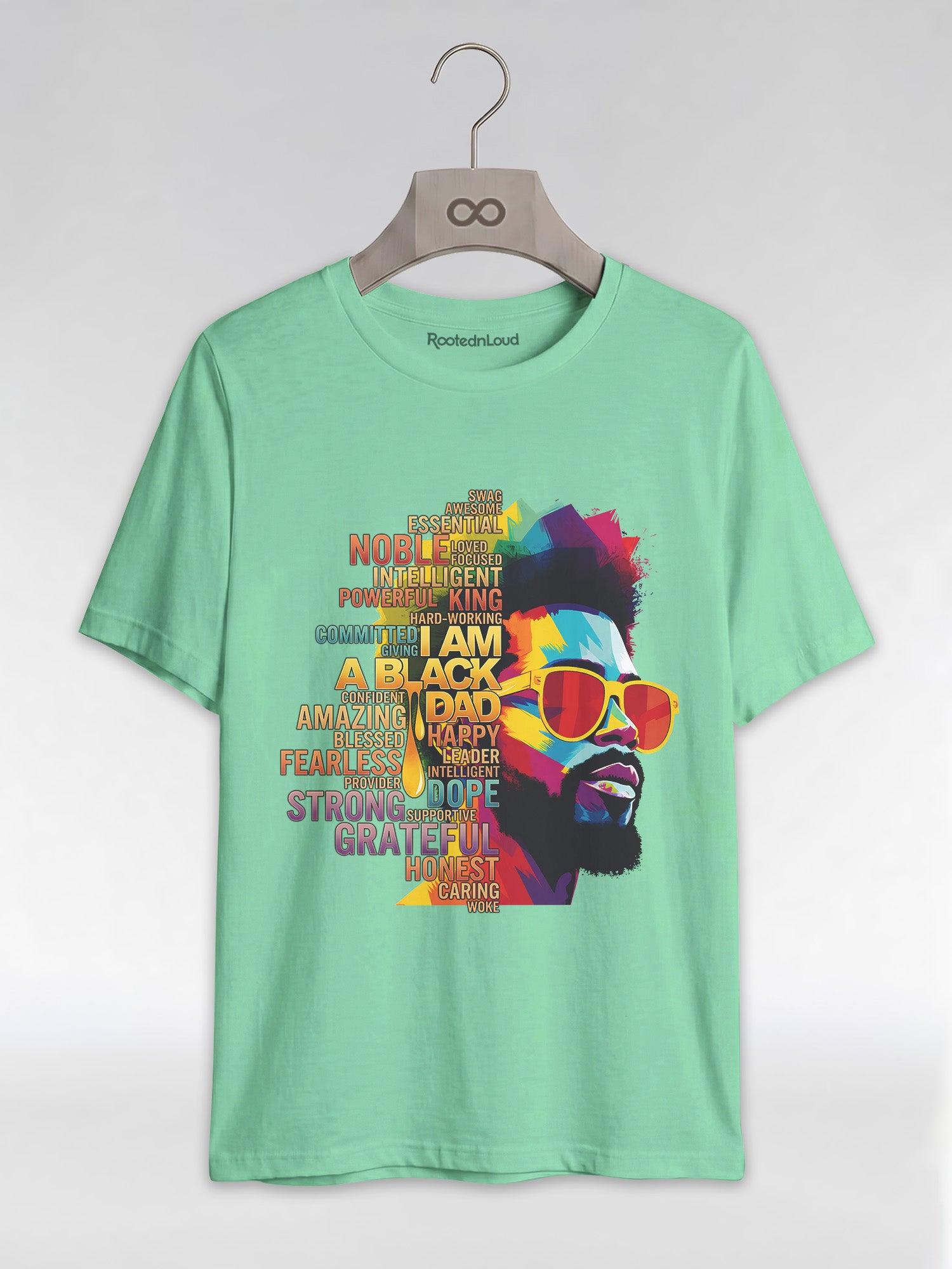 I Am A Black Dad: Colorful Pop Art Typography Graphic T-Shirt - RootednLoud