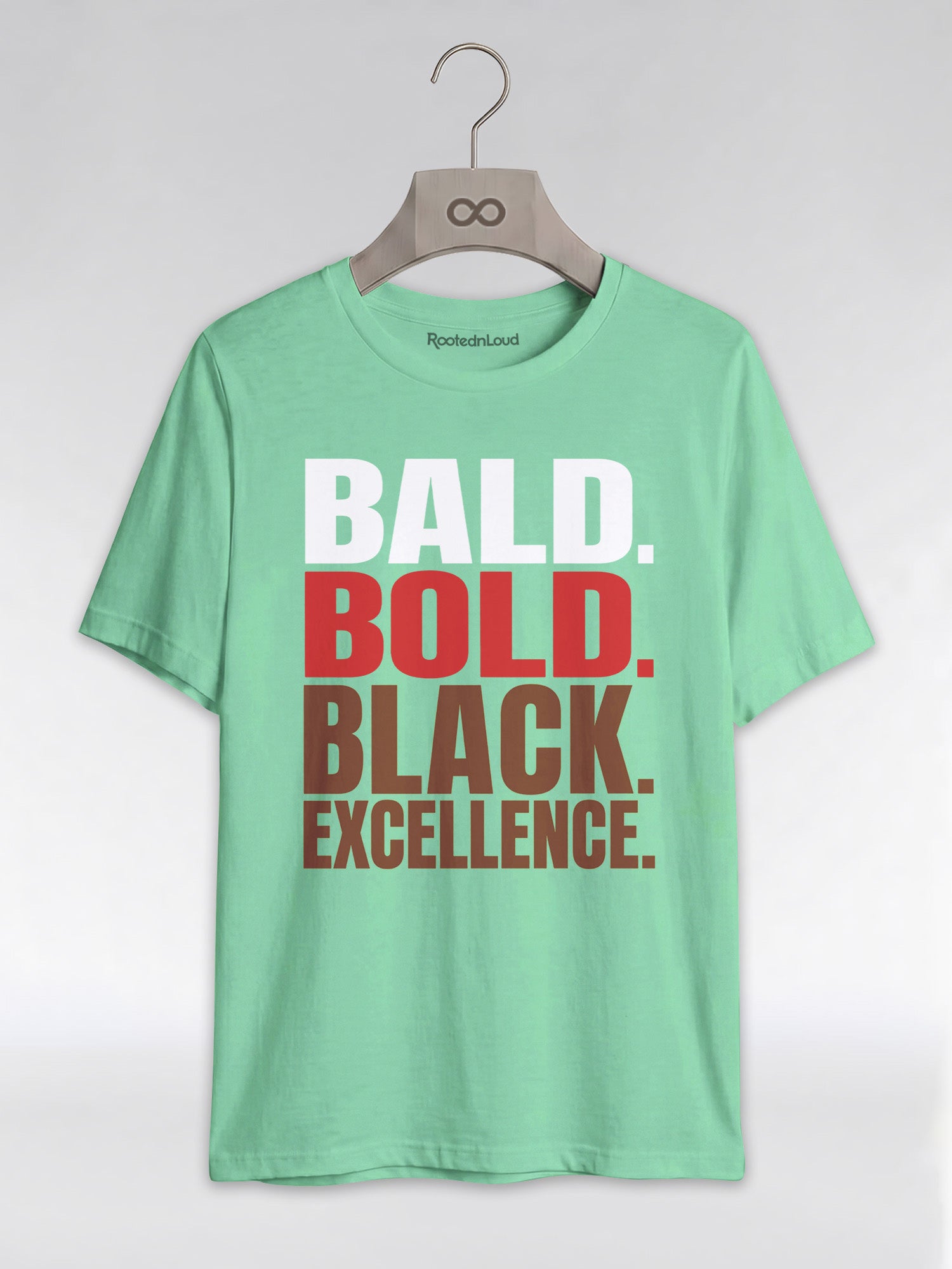 Bald & Bold: Black Excellence Typography Empowerment Graphic T-Shirt - RootednLoud
