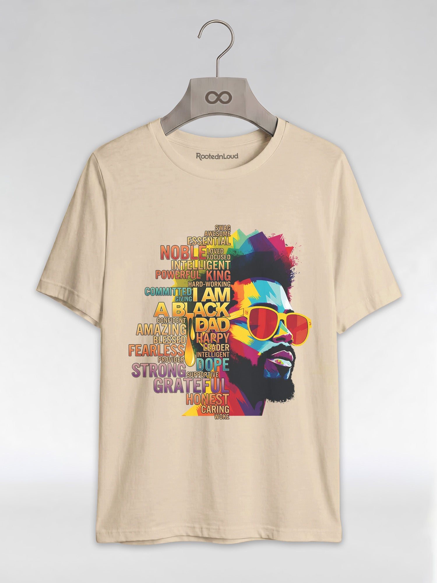 I Am A Black Dad: Colorful Pop Art Typography Graphic T-Shirt - RootednLoud