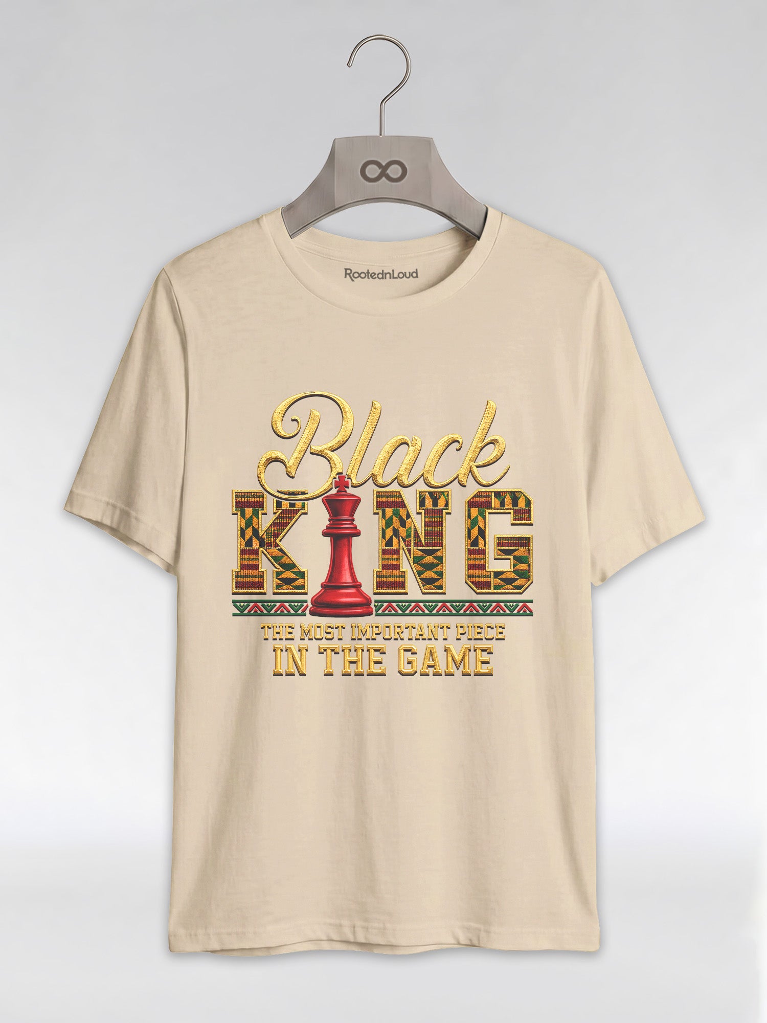 Black King Dad: The Most Important Piece In The Game Graphic T-Shirt - RootednLoud