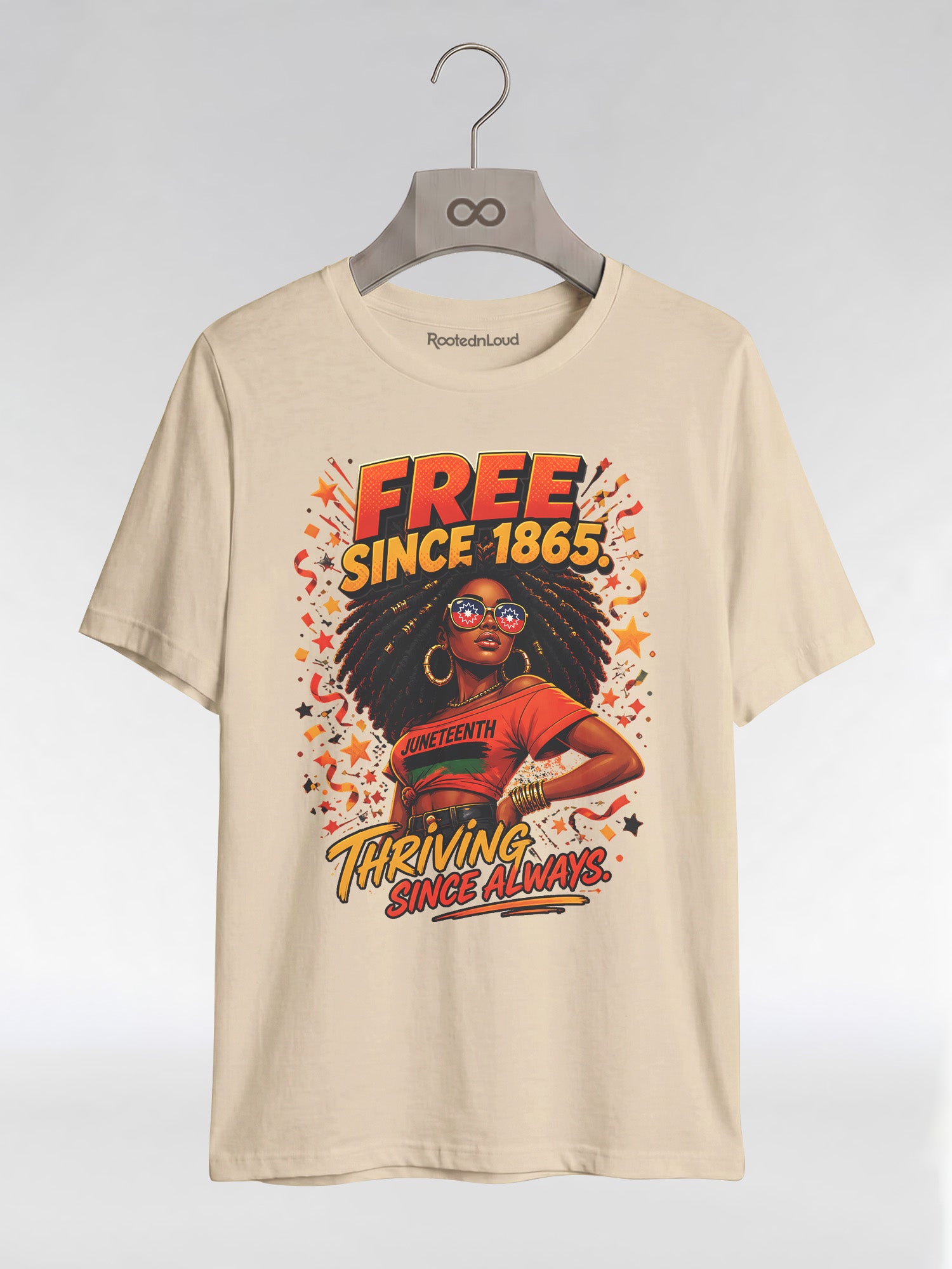 Thriving Since Always: Free Since 1865 Juneteenth Graphic T-Shirt - RootednLoud