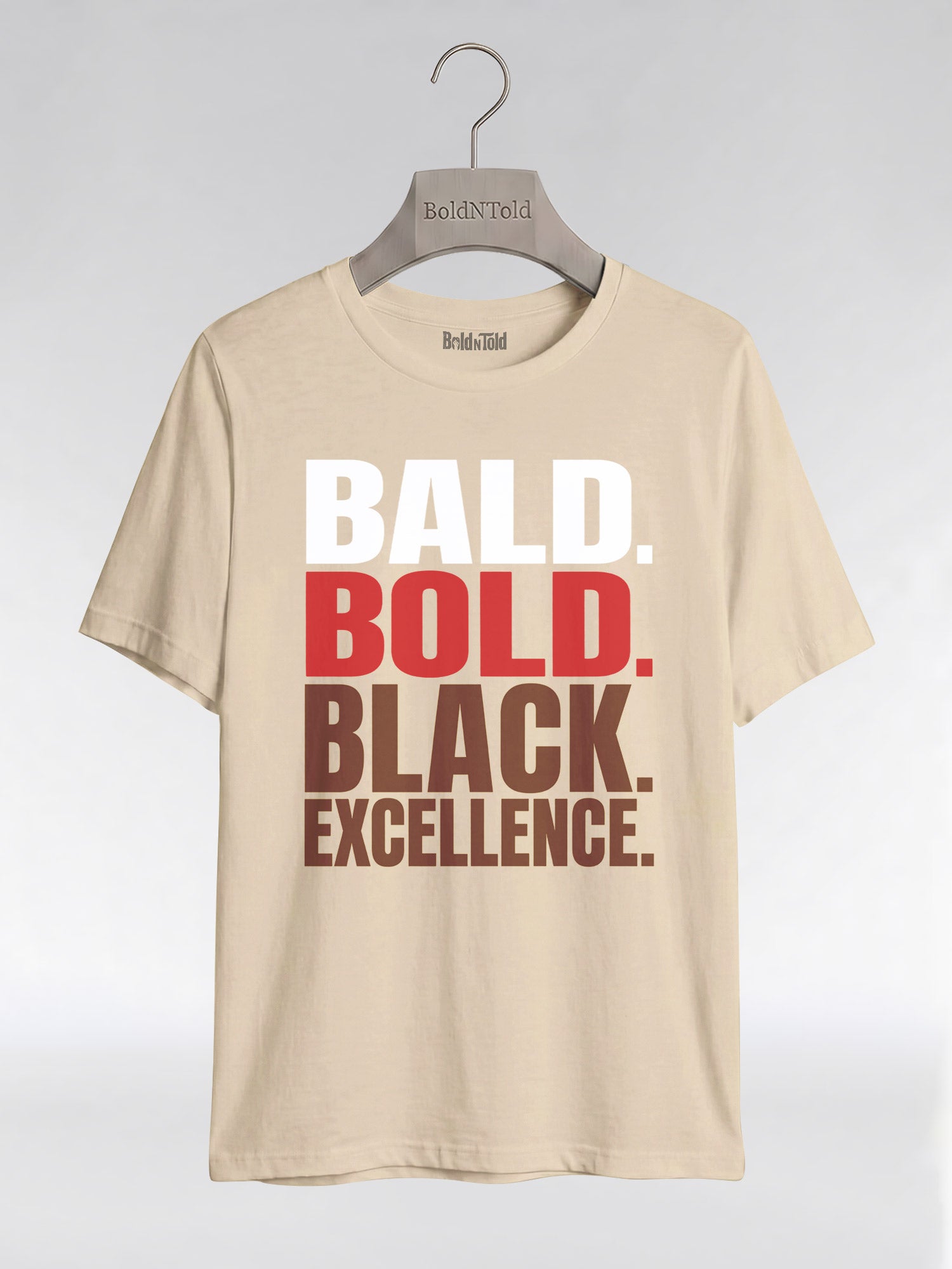 Bald & Bold: Black Excellence Typography Empowerment Graphic T-Shirt - RootednLoud