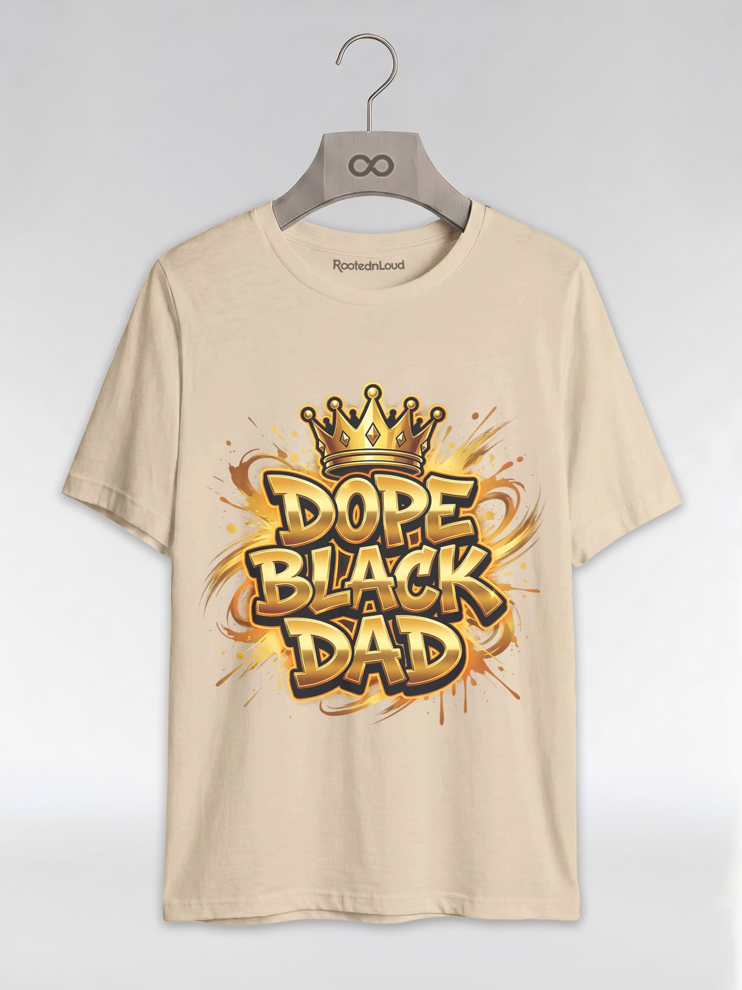 Dope Black Dad – Gold Graffiti King Edition Graphic T-Shirt - RootednLoud