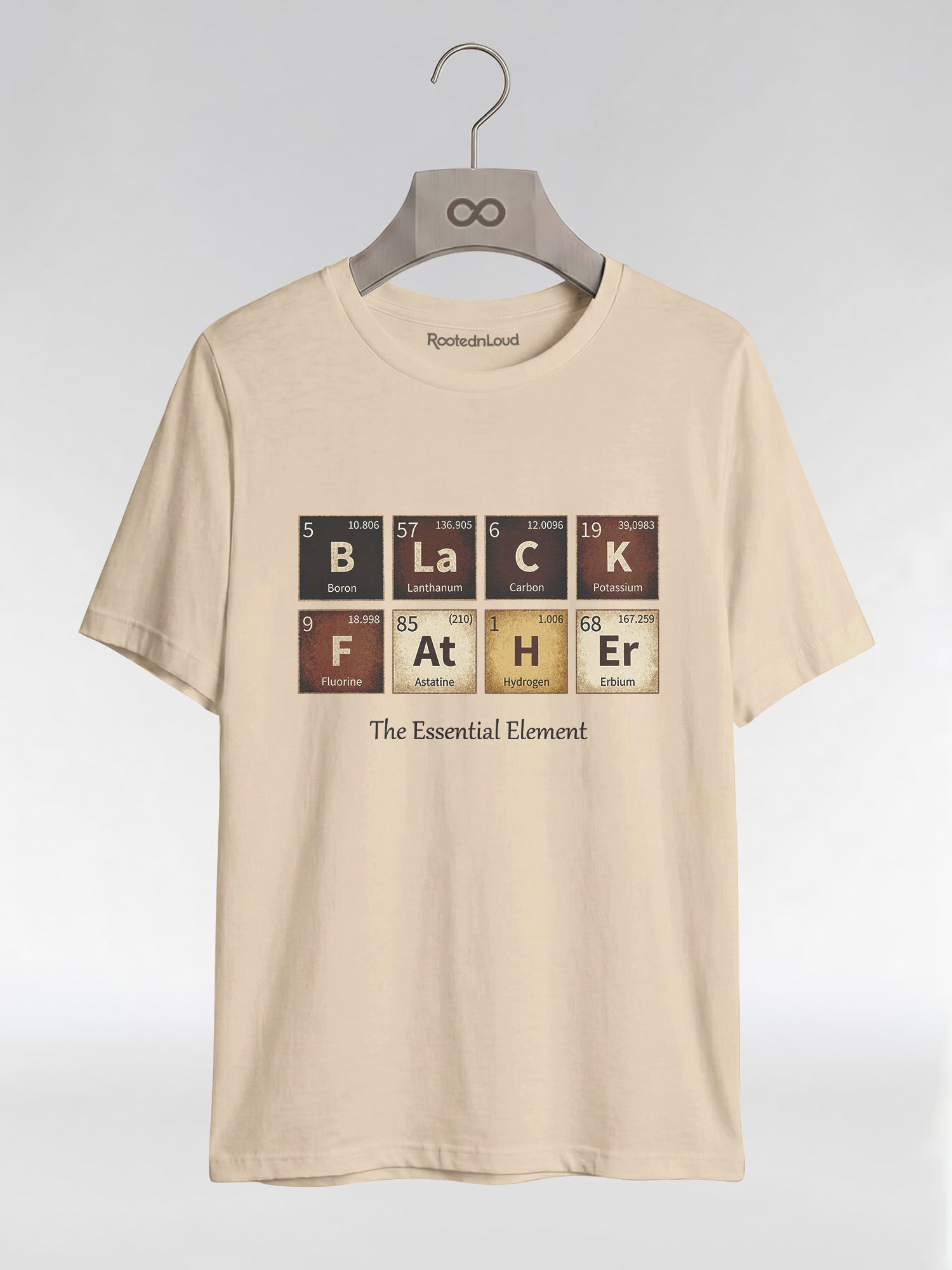 Black Father: The Essential Element Periodic Table Graphic T-Shirt - RootednLoud