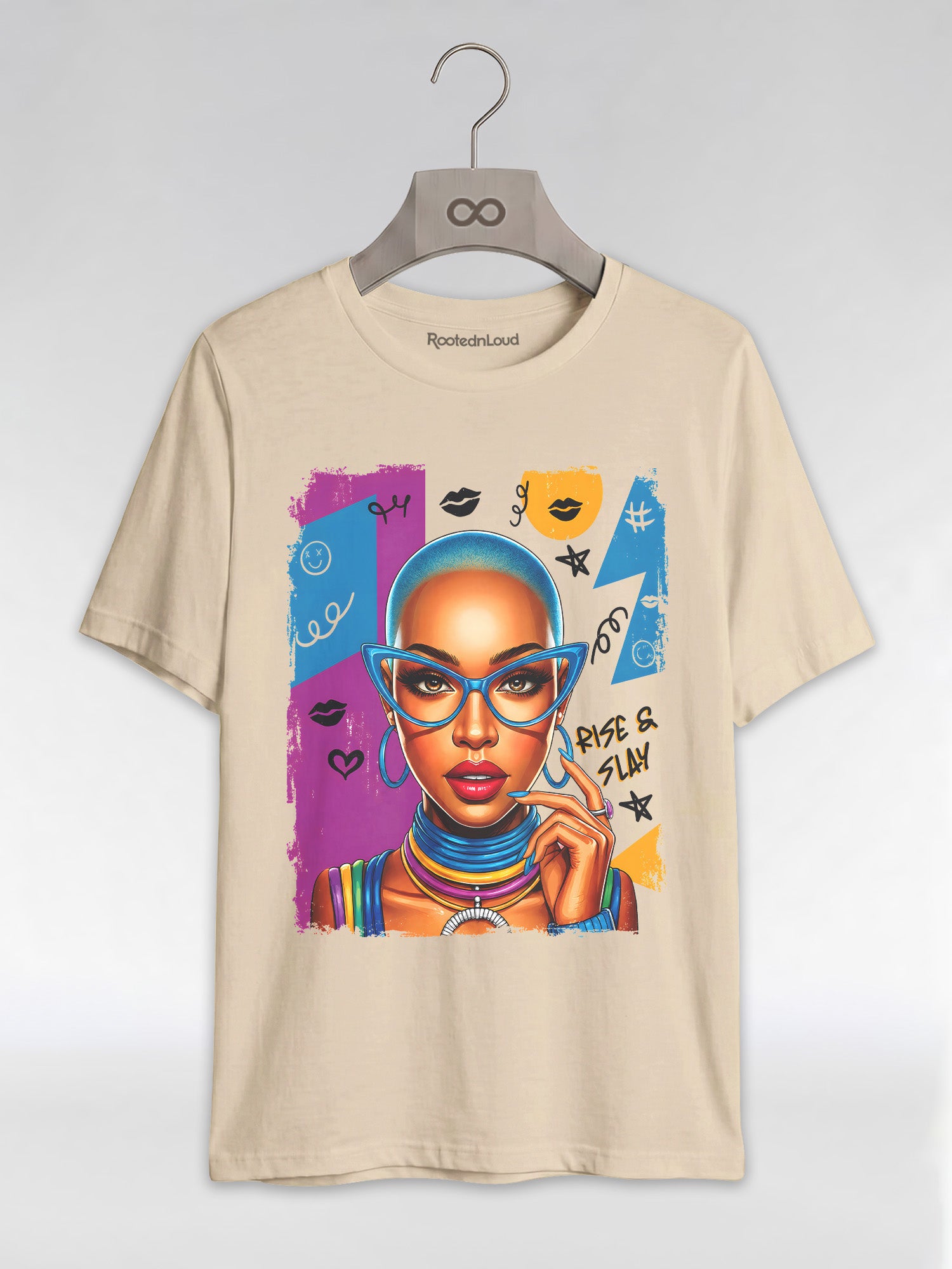 Rise & Slay: 90s Retro Pop Art Black Queen Graphic T-Shirt - RootednLoud