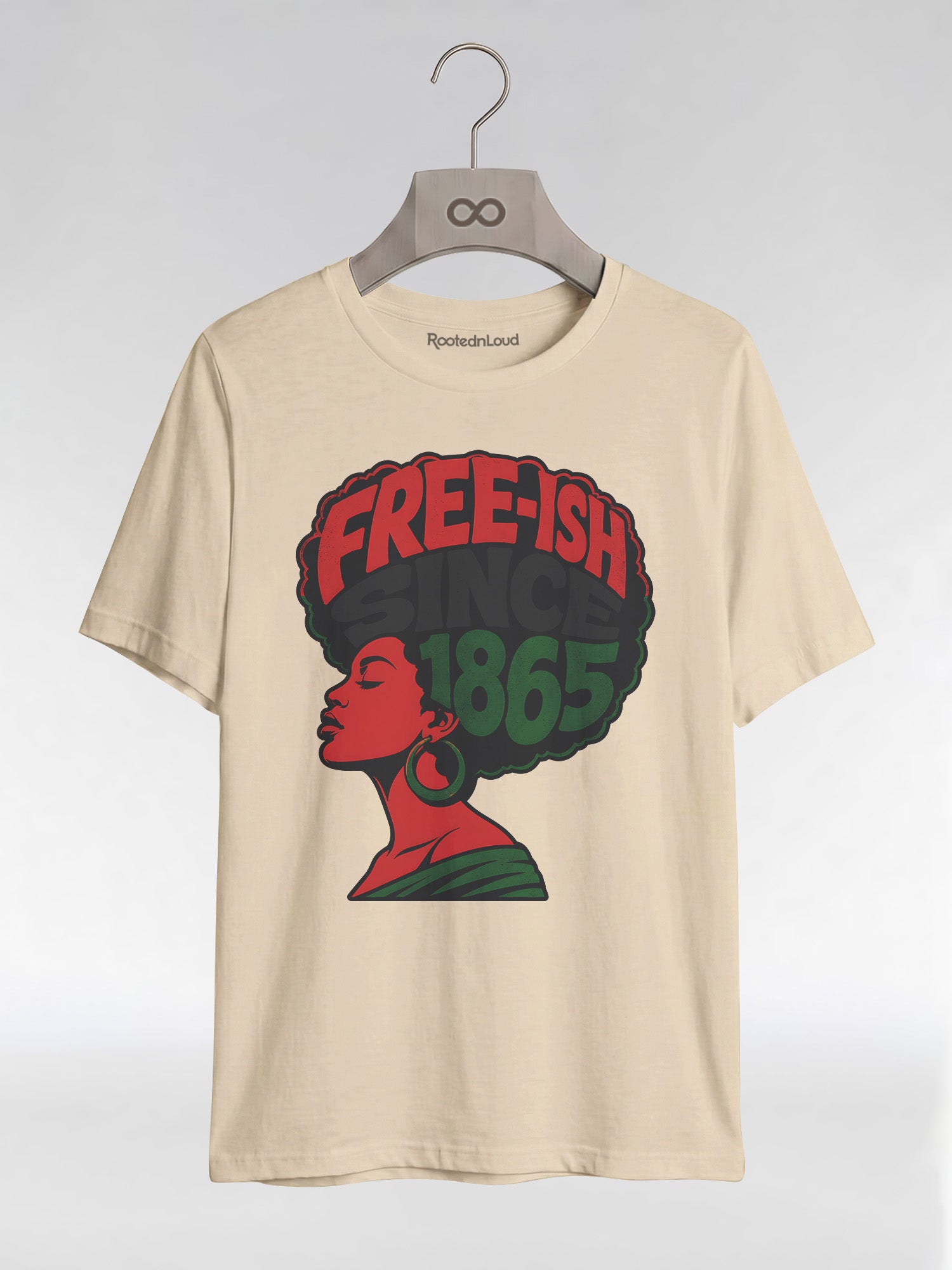 Free-ish Since 1865: Juneteenth Afro Silhouette Graphic T-Shirt - RootednLoud