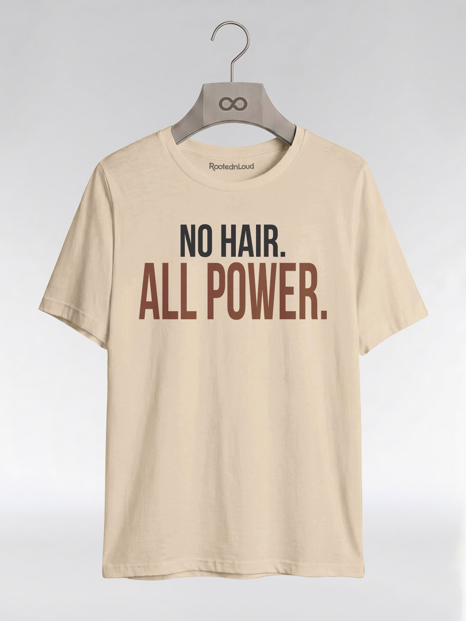 No Hair All Power T-Shirt: Bald Pride Empowerment Graphic T-Shirt - RootednLoud