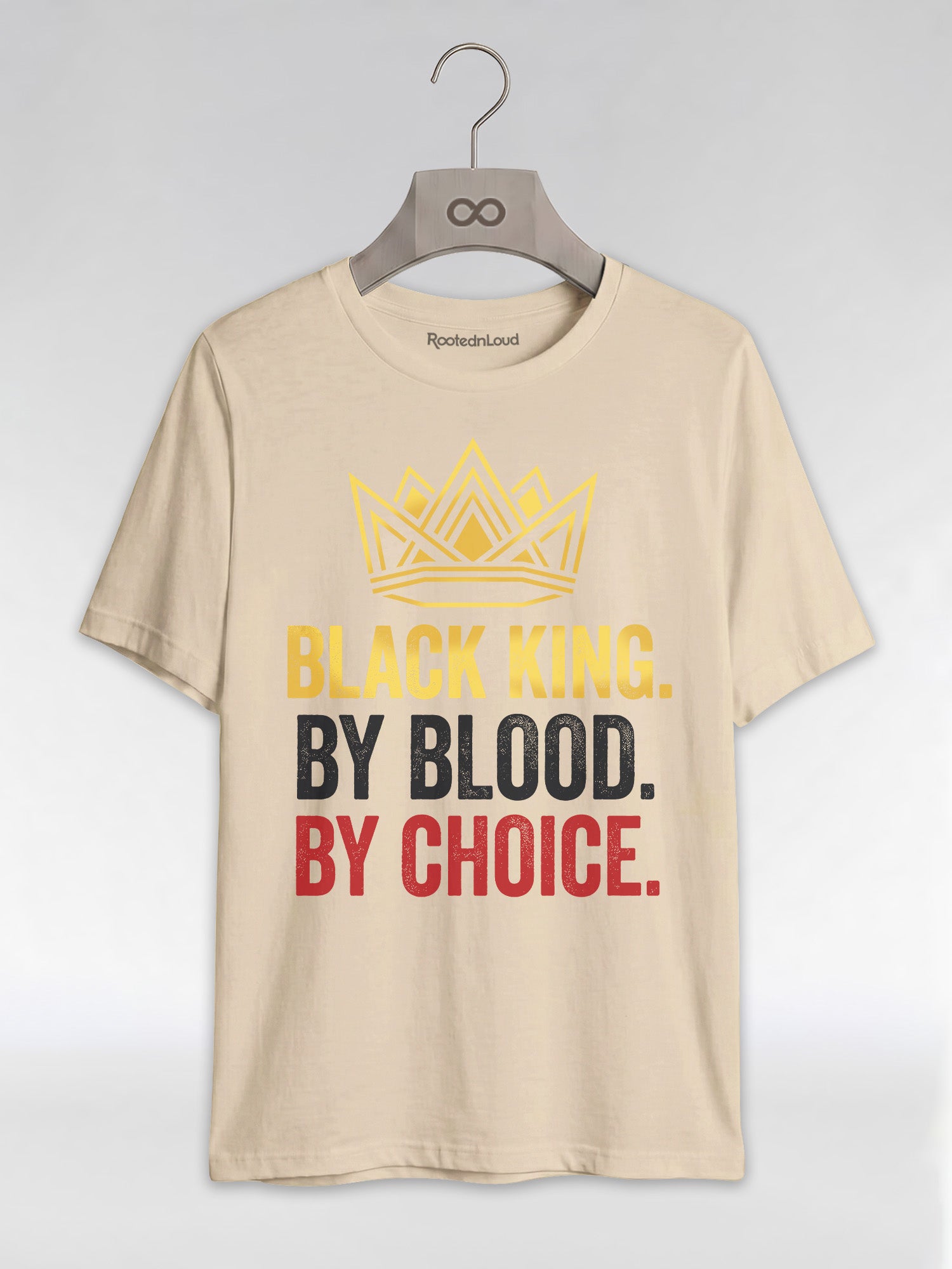Black King By Blood By Choice: Royal Crown Empowerment Graphic T-Shirt - RootednLoud