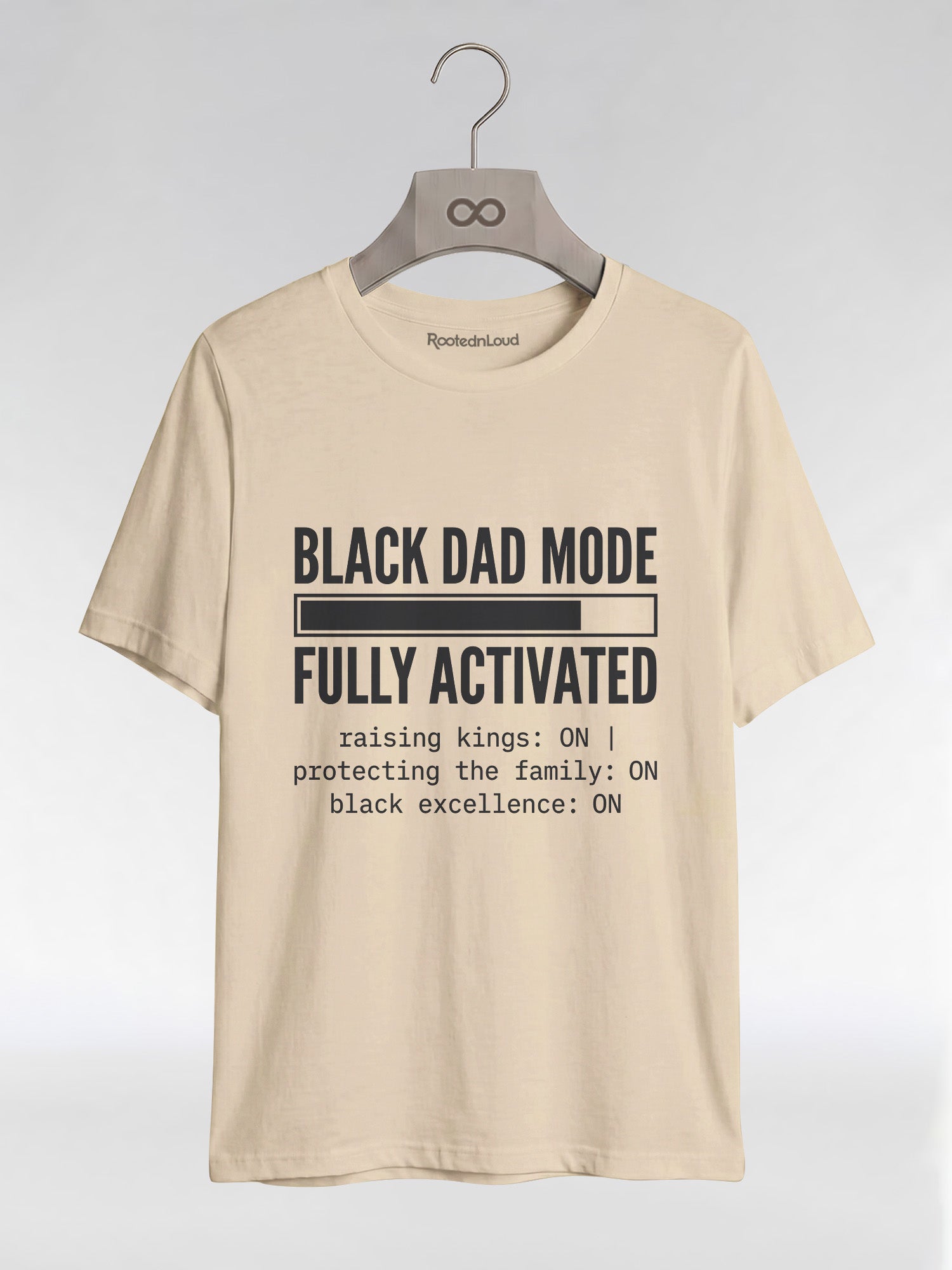 Black Dad Mode: Fully Activated Graphic T-Shirt - RootednLoud