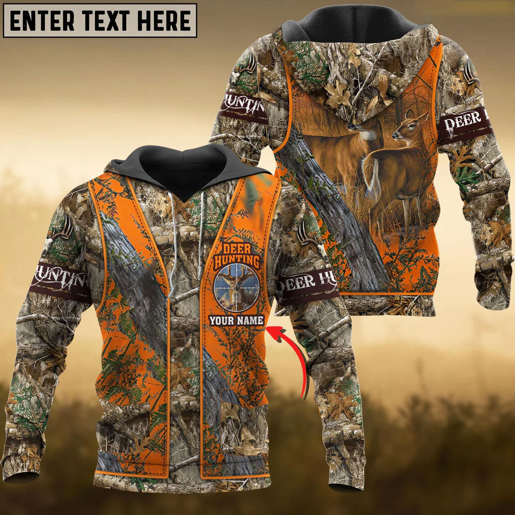 frenzidea Personalized Name Premium 2 Deer Hunting Season 3D Shirts