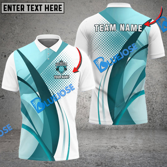 Frenzidea Pickleball Cyan Rising Wave Personalized Name, Team Name Unisex Shirt