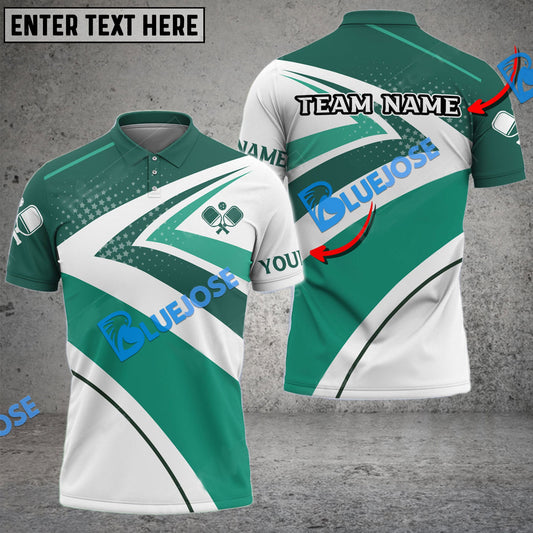 Frenzidea Pickleball Green White ZigZag Personalized Name, Team Name Unisex Shirt