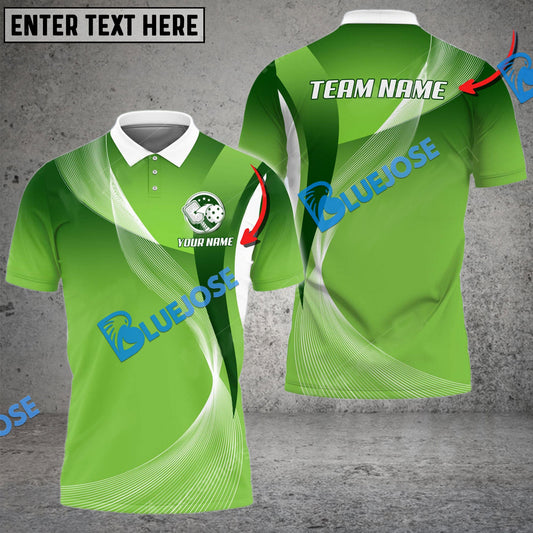 Frenzidea Pickleball Green White Line Personalized Name, Team Name Unisex Shirt