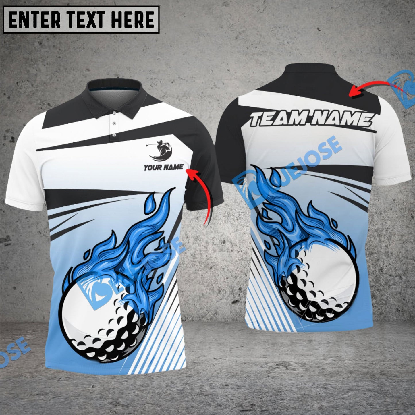 Frenzidea Golf Peace Fire Customized Name, Team Name 3D Shirts (4 Colors)
