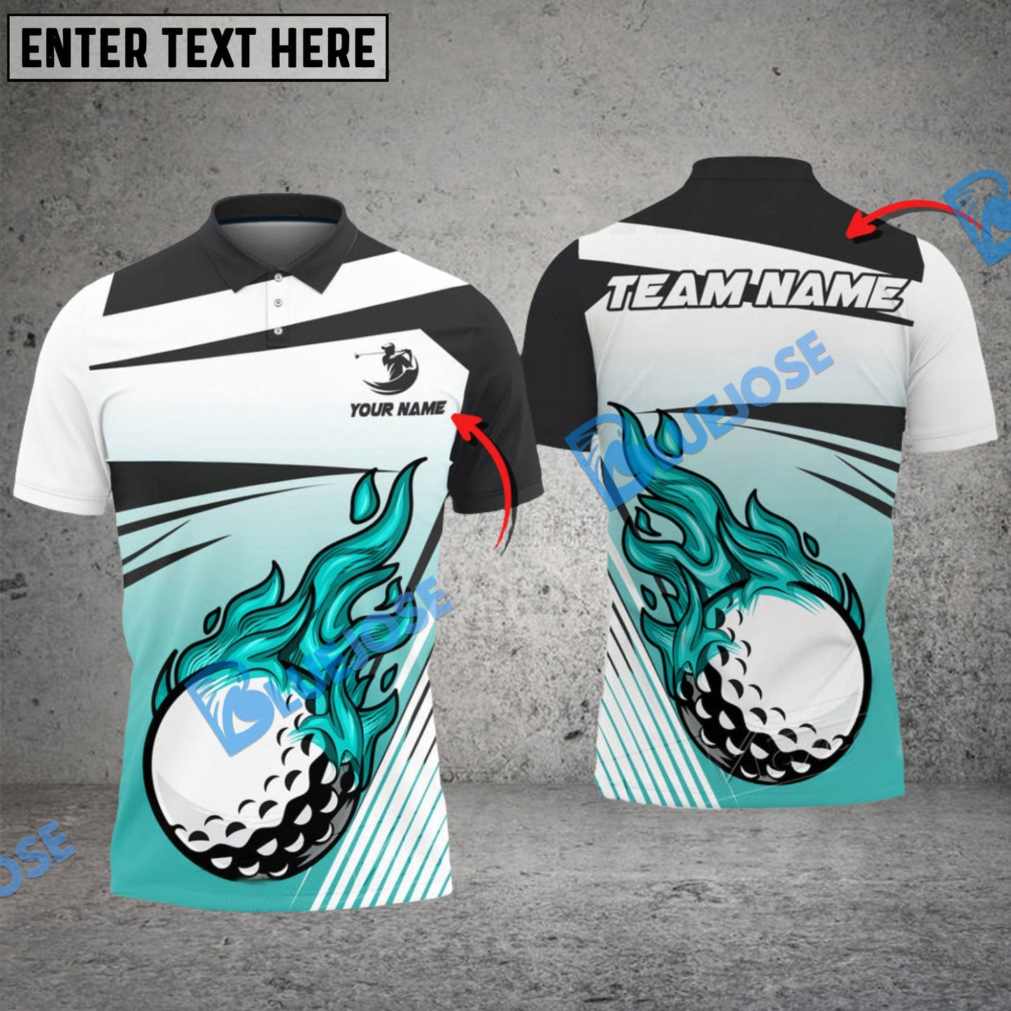 Frenzidea Golf Peace Fire Customized Name, Team Name 3D Shirts (4 Colors)