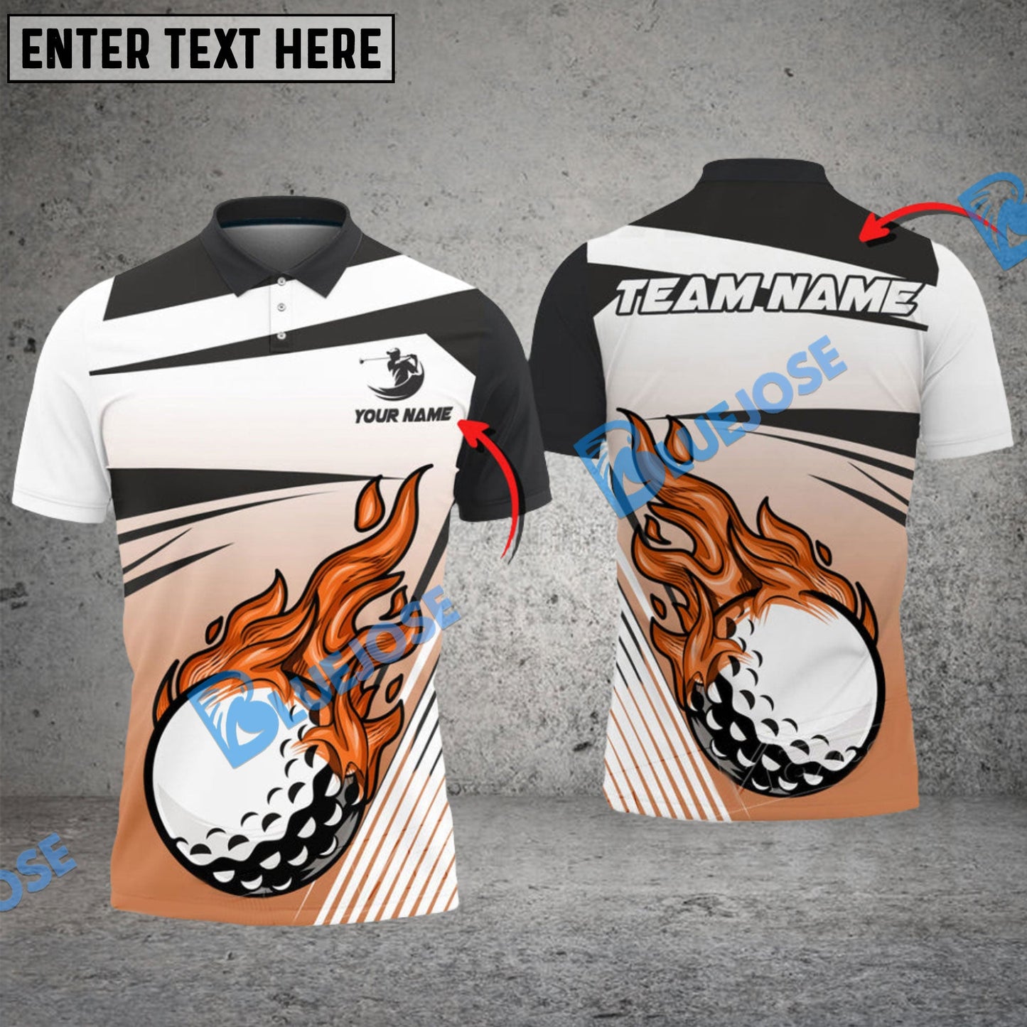Frenzidea Golf Peace Fire Customized Name, Team Name 3D Shirts (4 Colors)