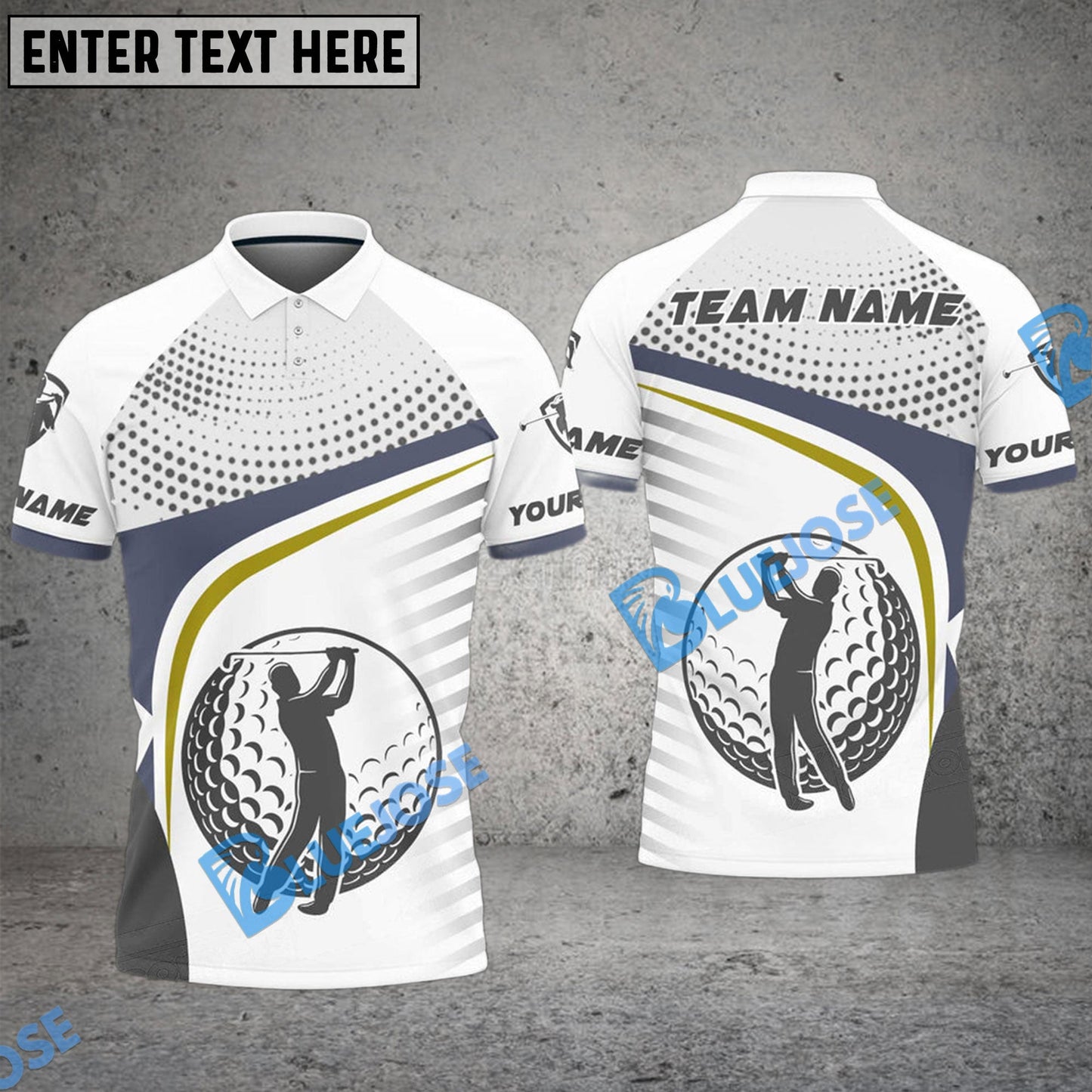 Frenzidea Golf Silhouette Dot Pattern Customized Name, Team Name 3D Shirts (4 Colors)