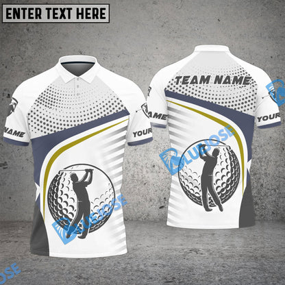 Frenzidea Golf Silhouette Dot Pattern Customized Name, Team Name 3D Shirts (4 Colors)