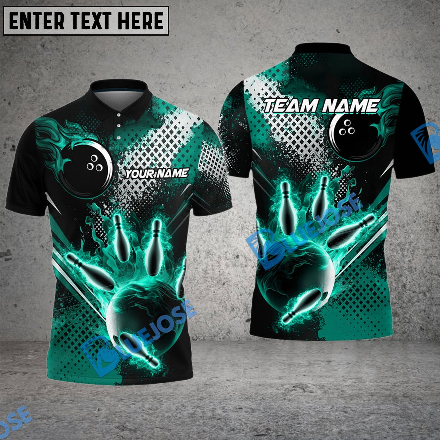 Frenzidea Bowling And Pins Grid Fire Customized Name 3D Shirt (4 Colors)