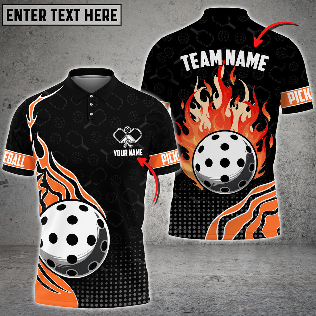 Frenzidea Pickleball Hellfire Personalized Name, Team Name Unisex Shirt