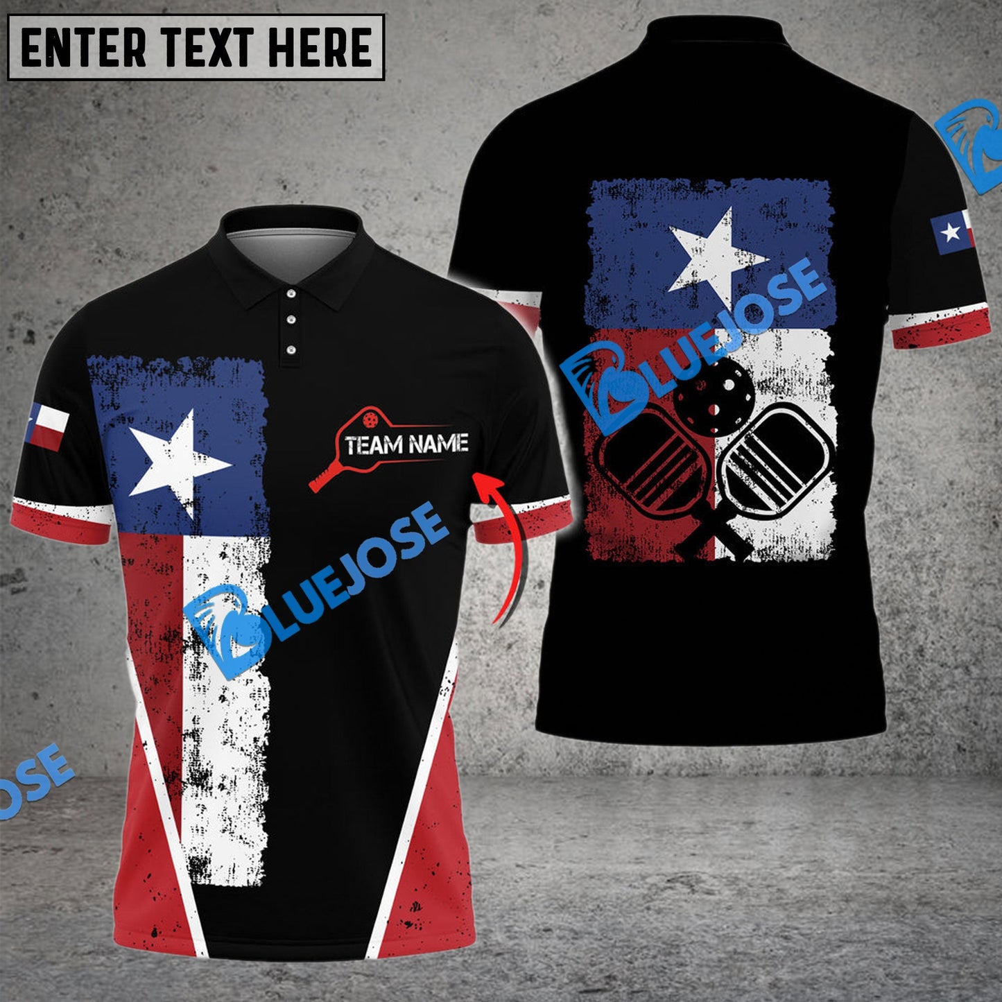 Frenzidea Pickleball Texas Flag Personalized Unisex Shirt