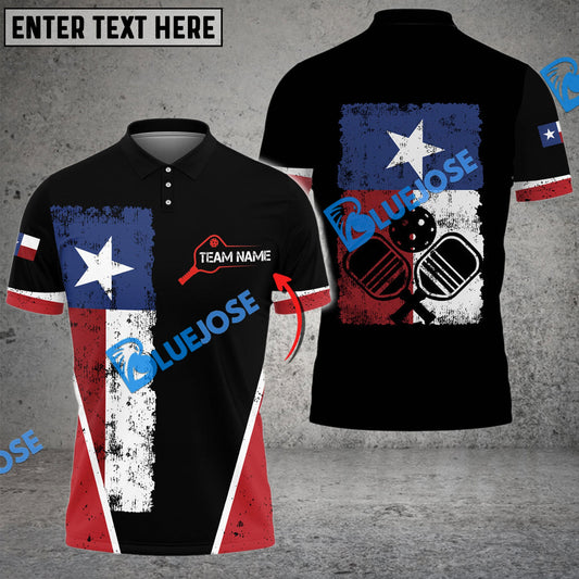 Frenzidea Pickleball Texas Flag Personalized Unisex Shirt