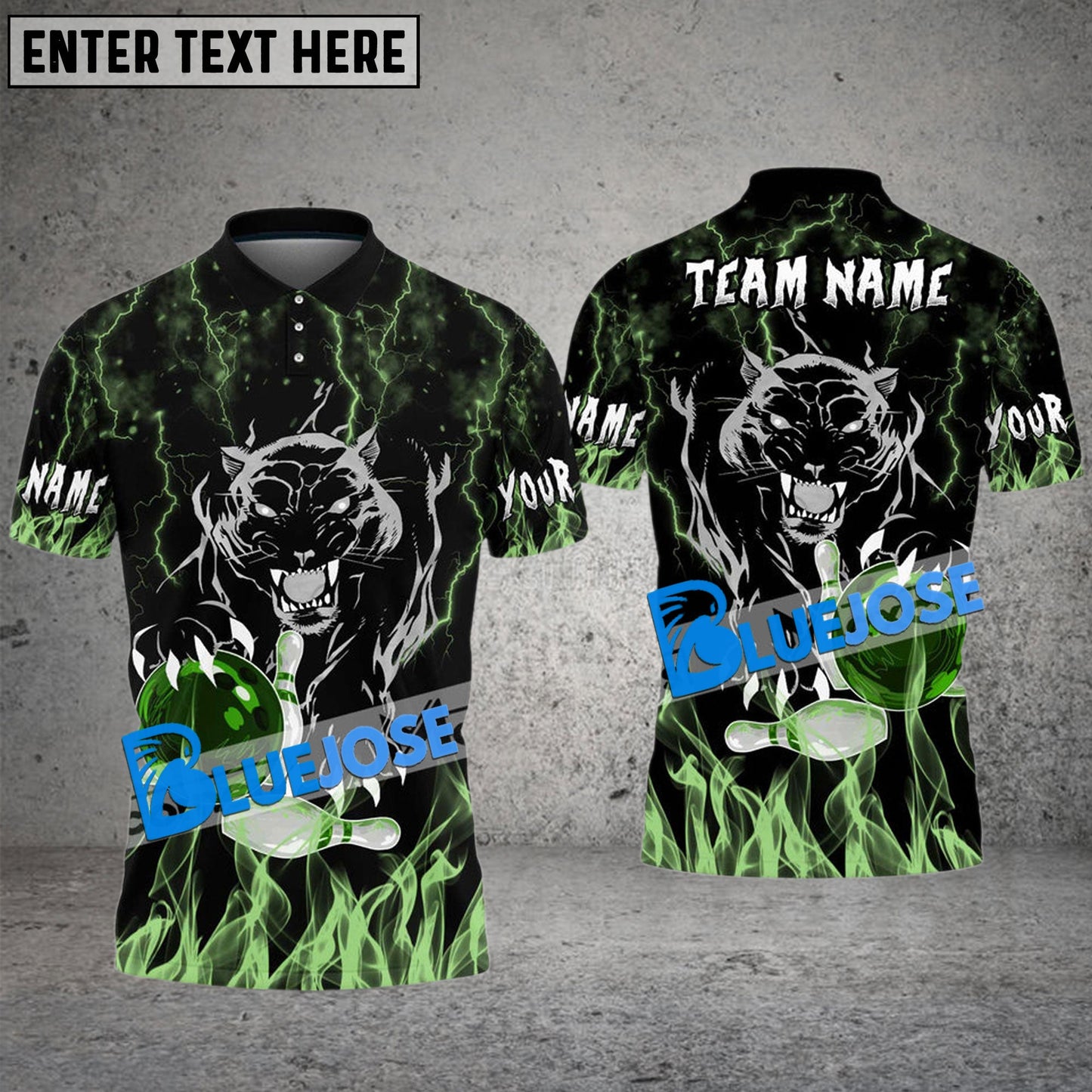 Frenzideas Bowling And Pins Flaming Black Panther Customized Name 3D Shirt ( 6 Colors)