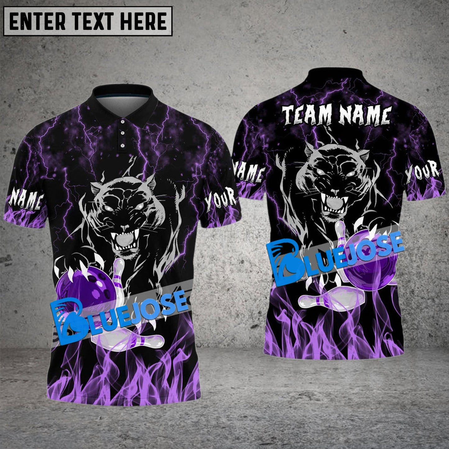 Frenzideas Bowling And Pins Flaming Black Panther Customized Name 3D Shirt ( 6 Colors)