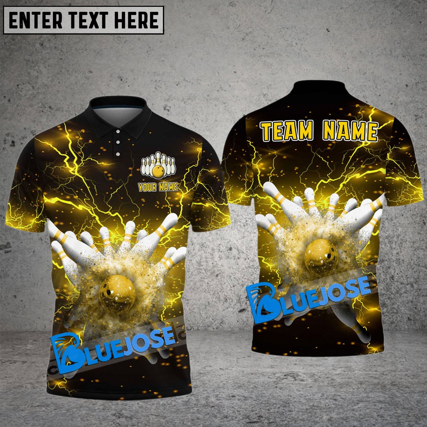 Frenzideas Bowling And Pins Break Lightning Customized Name 3D Shirt ( 8 Colors)