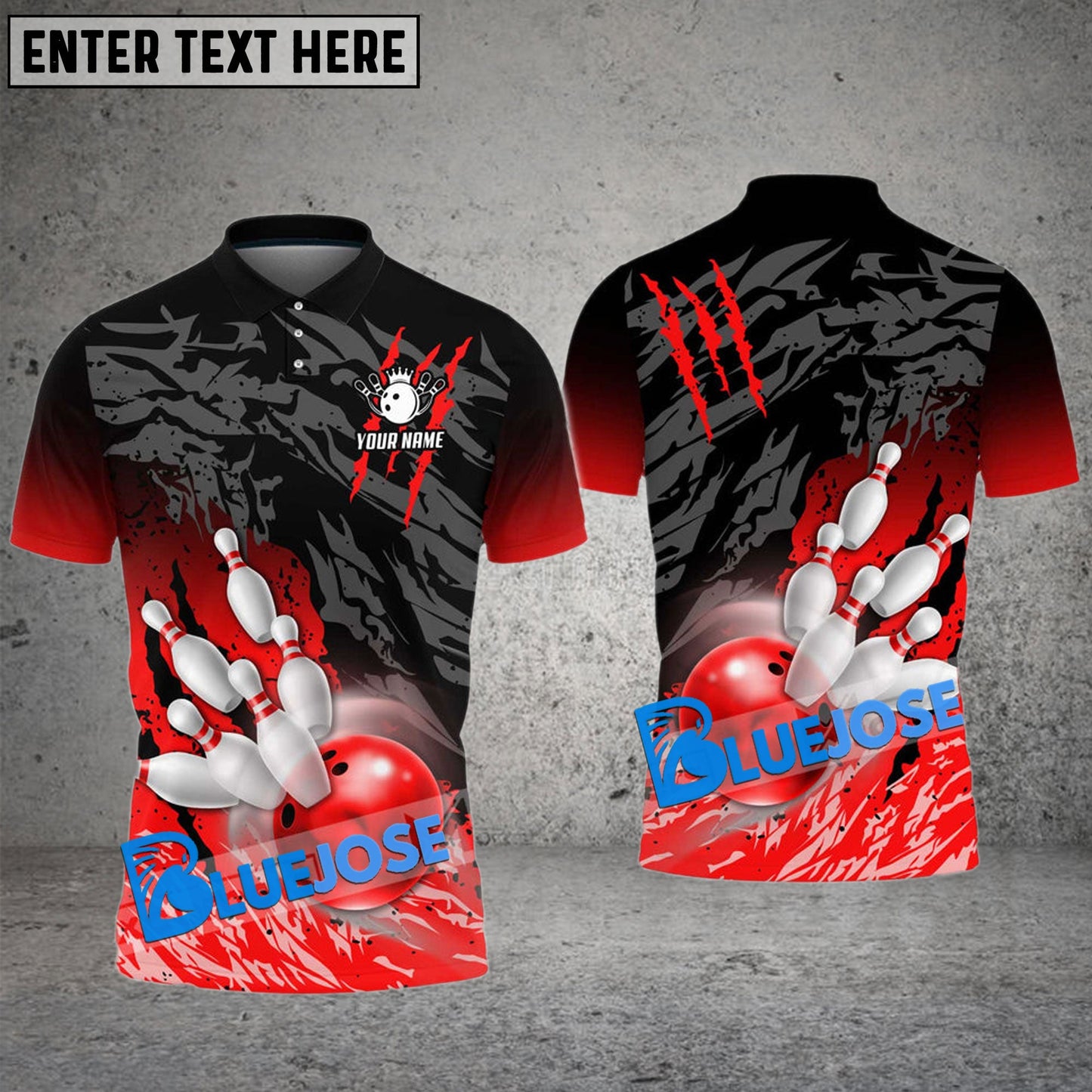 Frenzideas Bowling And Pins Scratch Customized Name 3D Shirt ( 8 Colors)