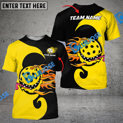 Frenzidea Pickleball Yellow Monster Personalized Name, Team Name Unisex Shirt