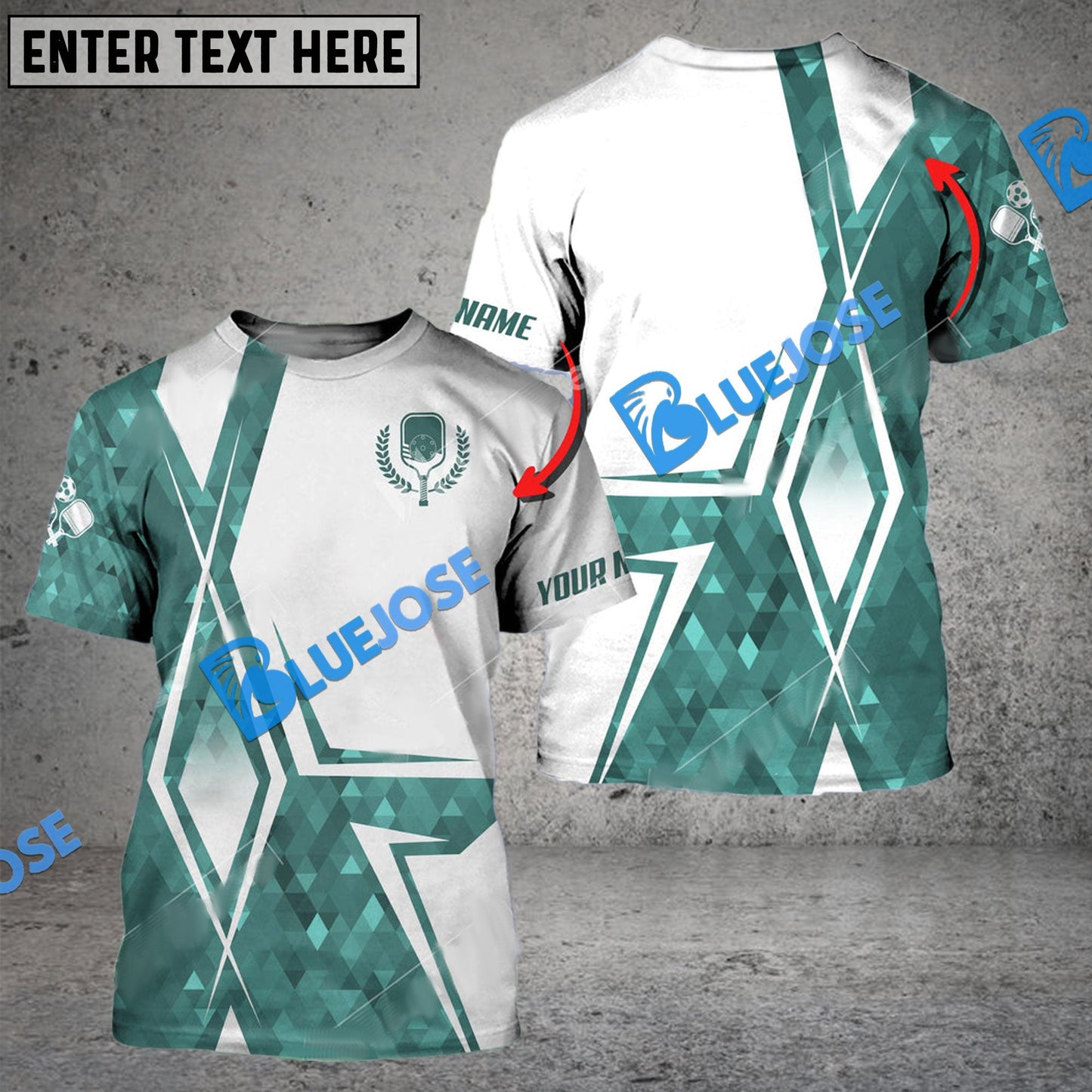 Frenzidea Pickleball Green Diamond Pattern Personalized Unisex Shirt