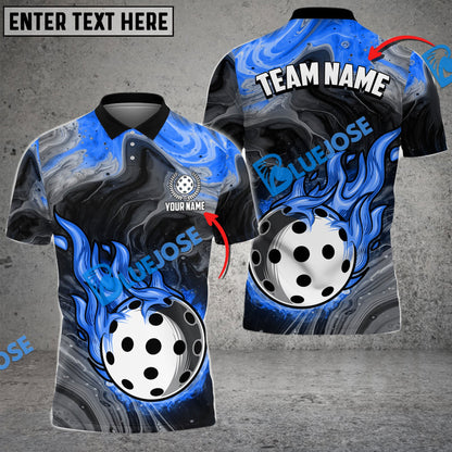 Frenzidea Pickleball Fire Paint Personalized Name, Team Name Unisex Shirt (4 Colors)
