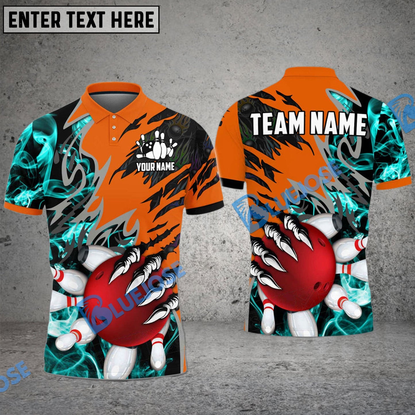 Frenzideas Bowling And Pins Smoking Claws Customized Name 3D Shirt ( 6 Colors)