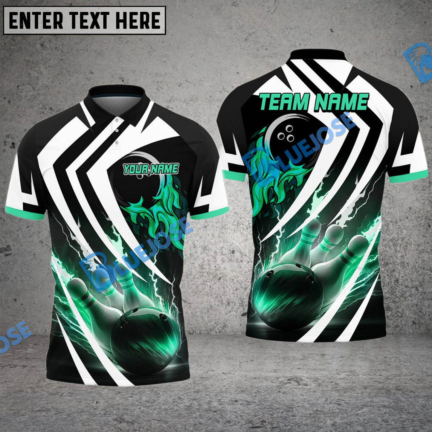 Frenzideas Bowling And Pins Thundering Strike Multicolor Customized Name 3D Shirt ( 4 Colors )
