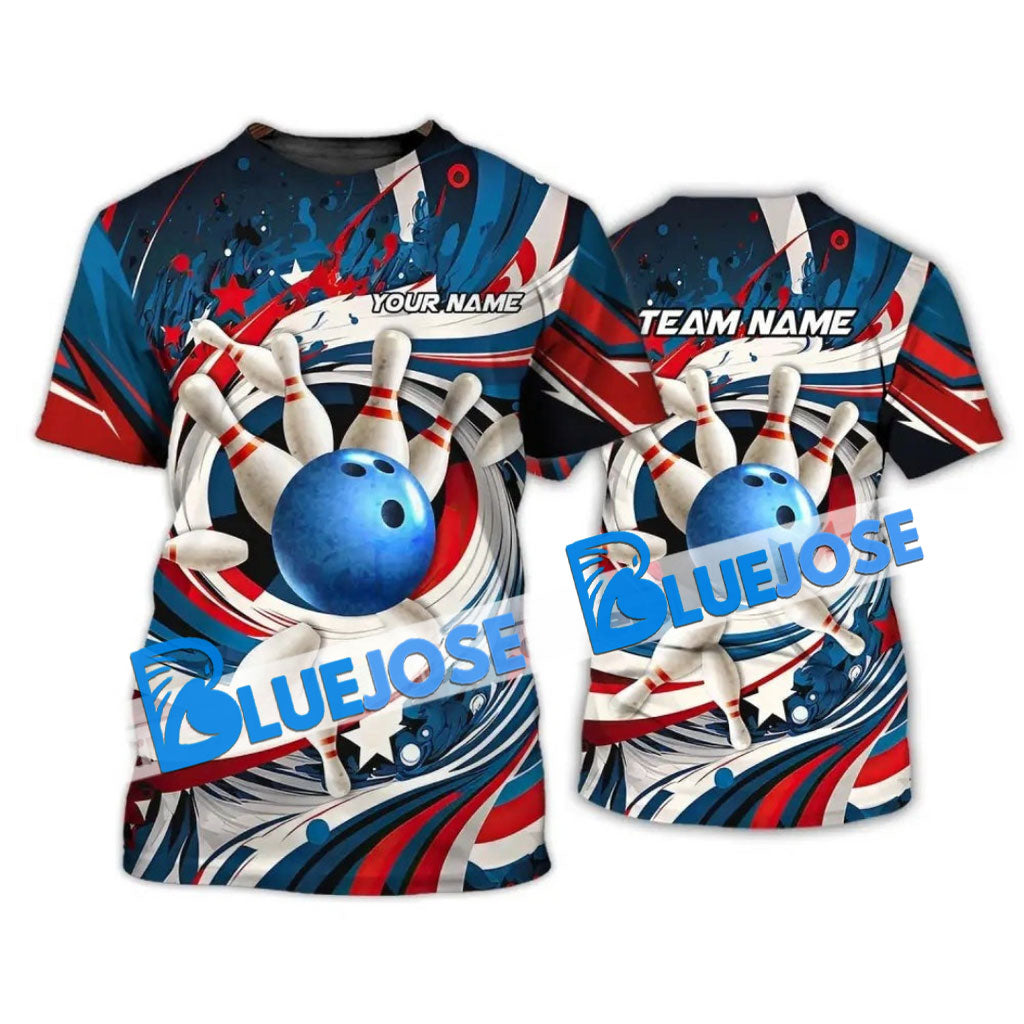 Frenzideas Bowling American Tornado Customized Name, Team Name 3D Shirt