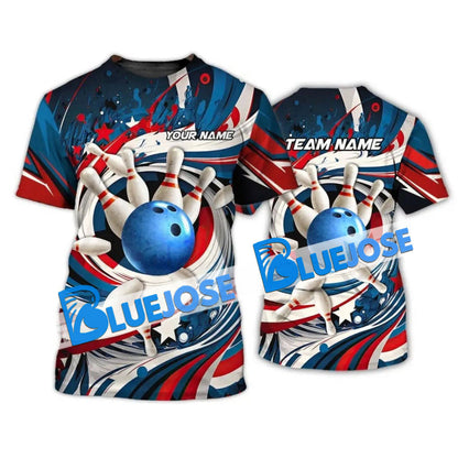 Frenzideas Bowling American Tornado Customized Name, Team Name 3D Shirt