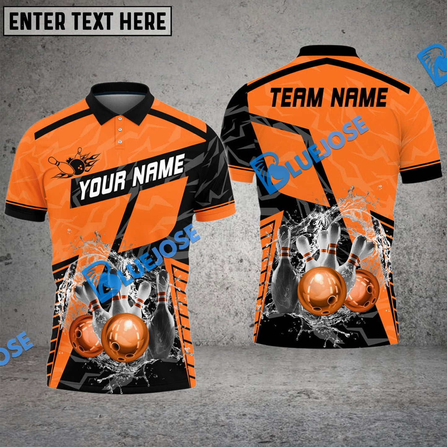 Frenzideas Bowling And Pins Water Splash Customized Name 3D Shirt ( 6 Colors)