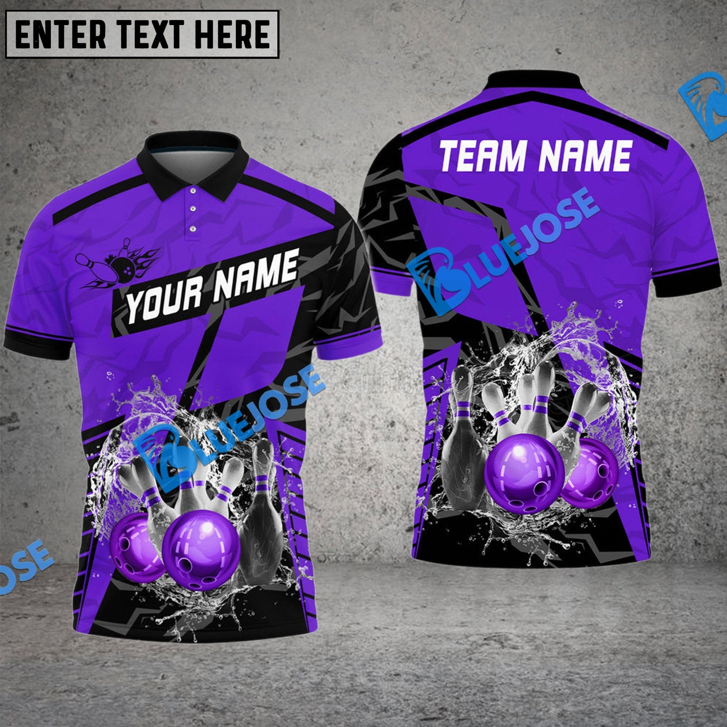 Frenzideas Bowling And Pins Water Splash Customized Name 3D Shirt ( 6 Colors)