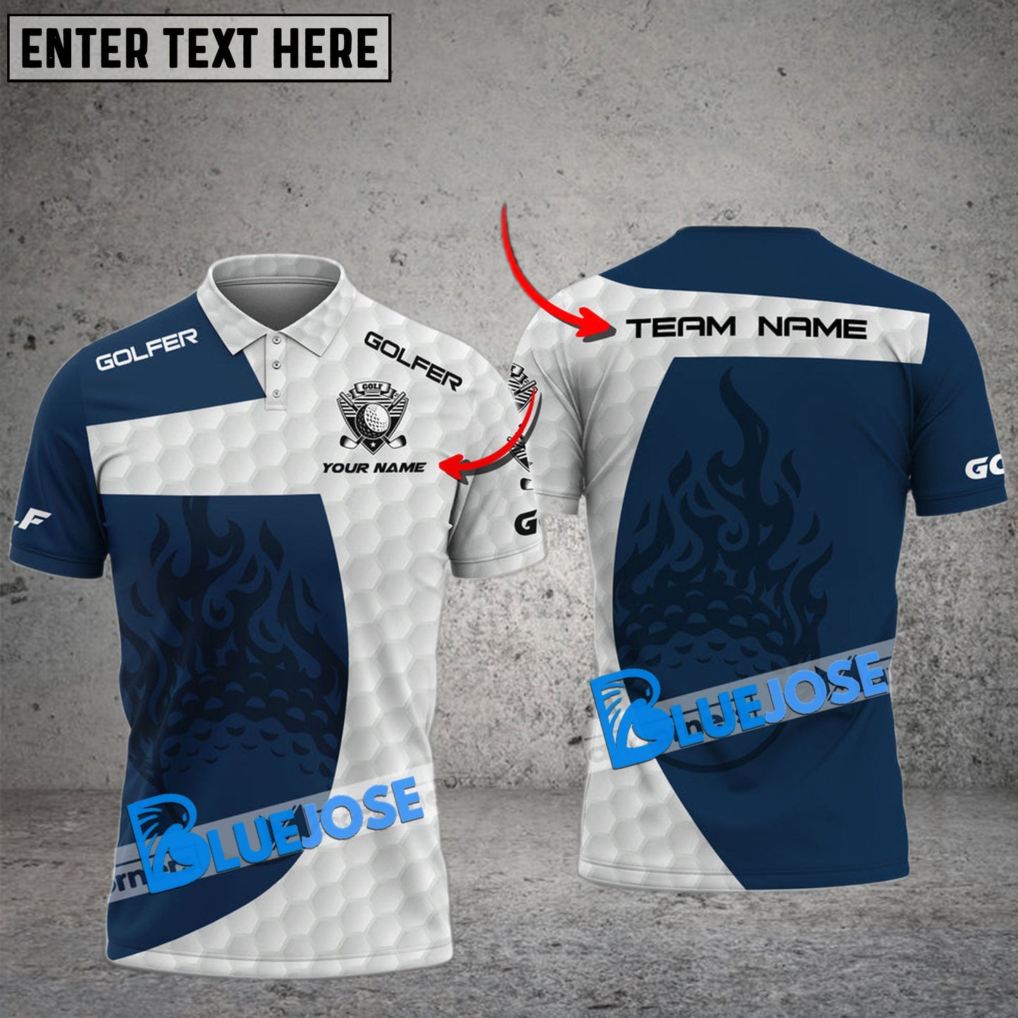 Frenzidea Golf Classic Fire Customized Name, Team Name 3D Shirts (4 Colors)