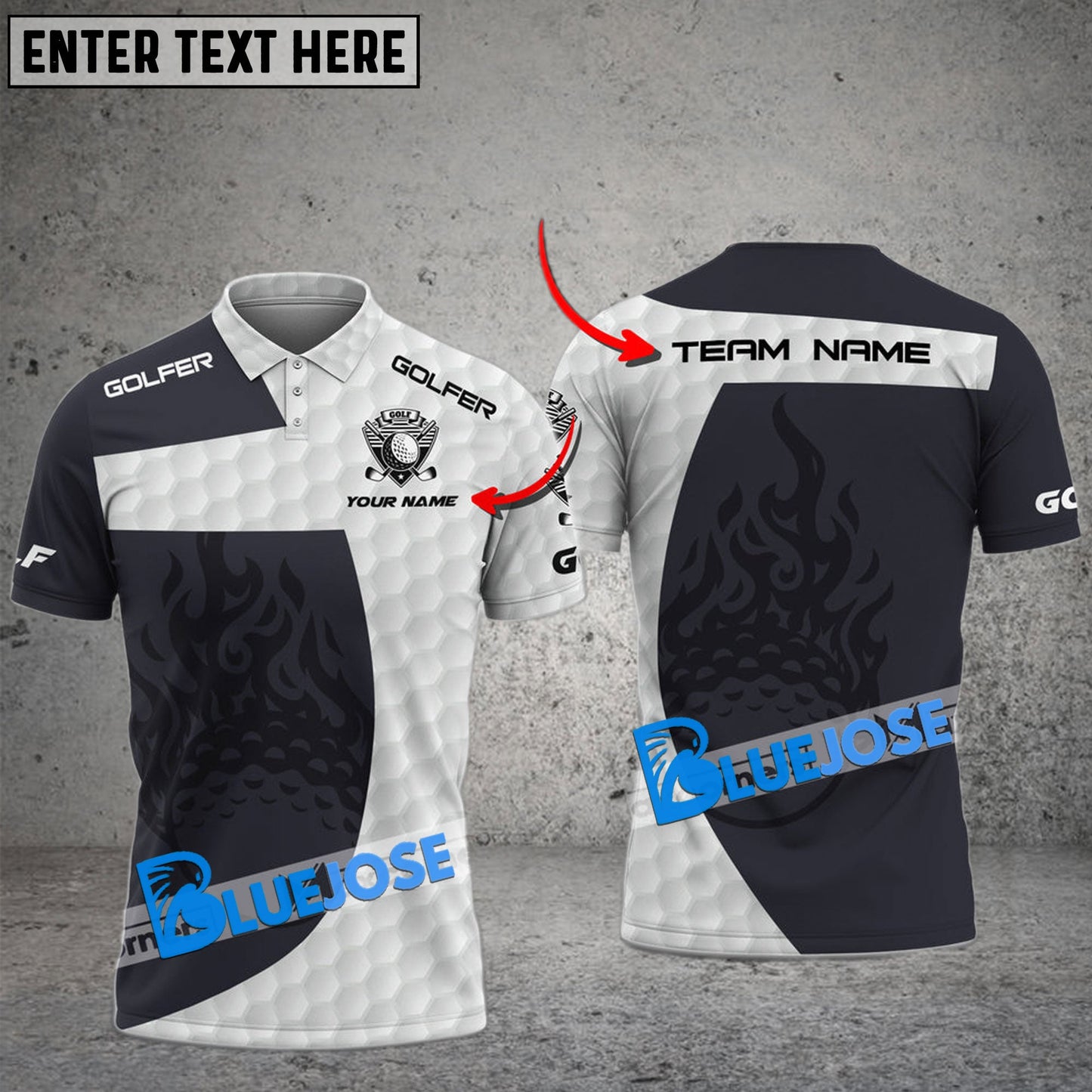 Frenzidea Golf Classic Fire Customized Name, Team Name 3D Shirts (4 Colors)