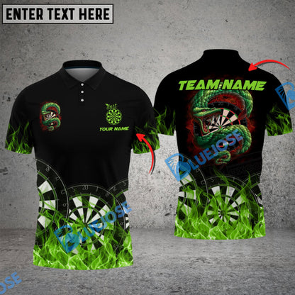 Frenzidea Darts Snake On Fire Personalized Name, Team Name 3D Shirt (4 Colors)