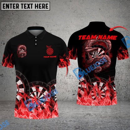 Frenzidea Darts Snake On Fire Personalized Name, Team Name 3D Shirt (4 Colors)